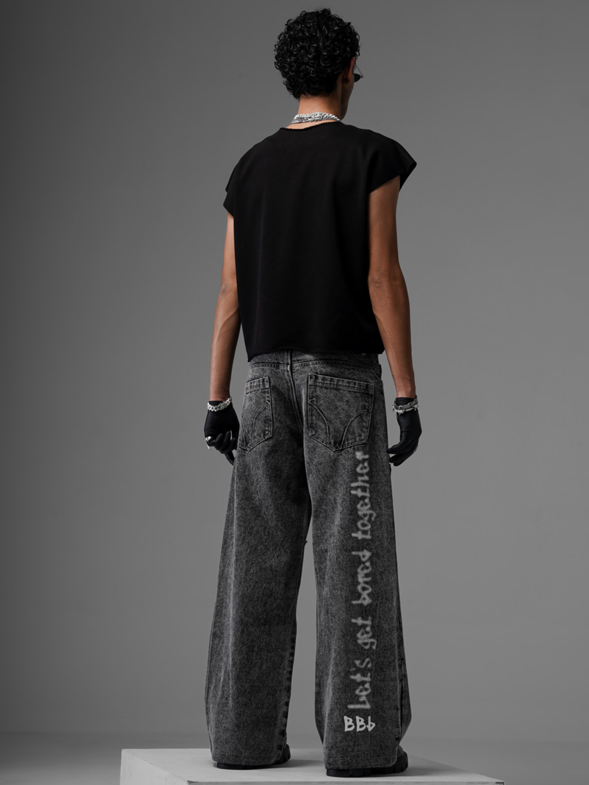 Rebel Graffiti Grey Denims