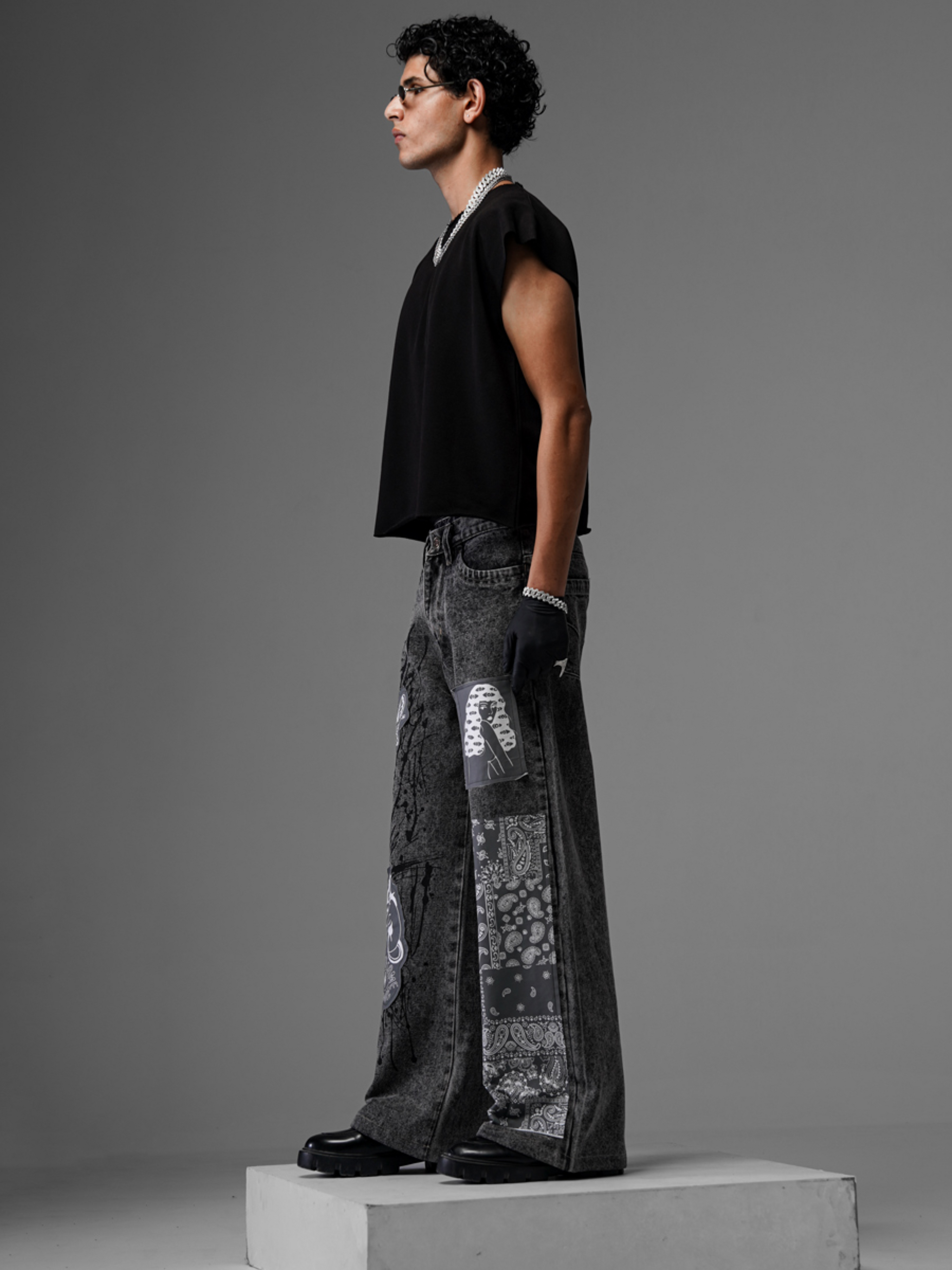 Rebel Graffiti Grey Denims