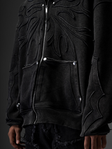 Black Verge Zip-up Hoodie