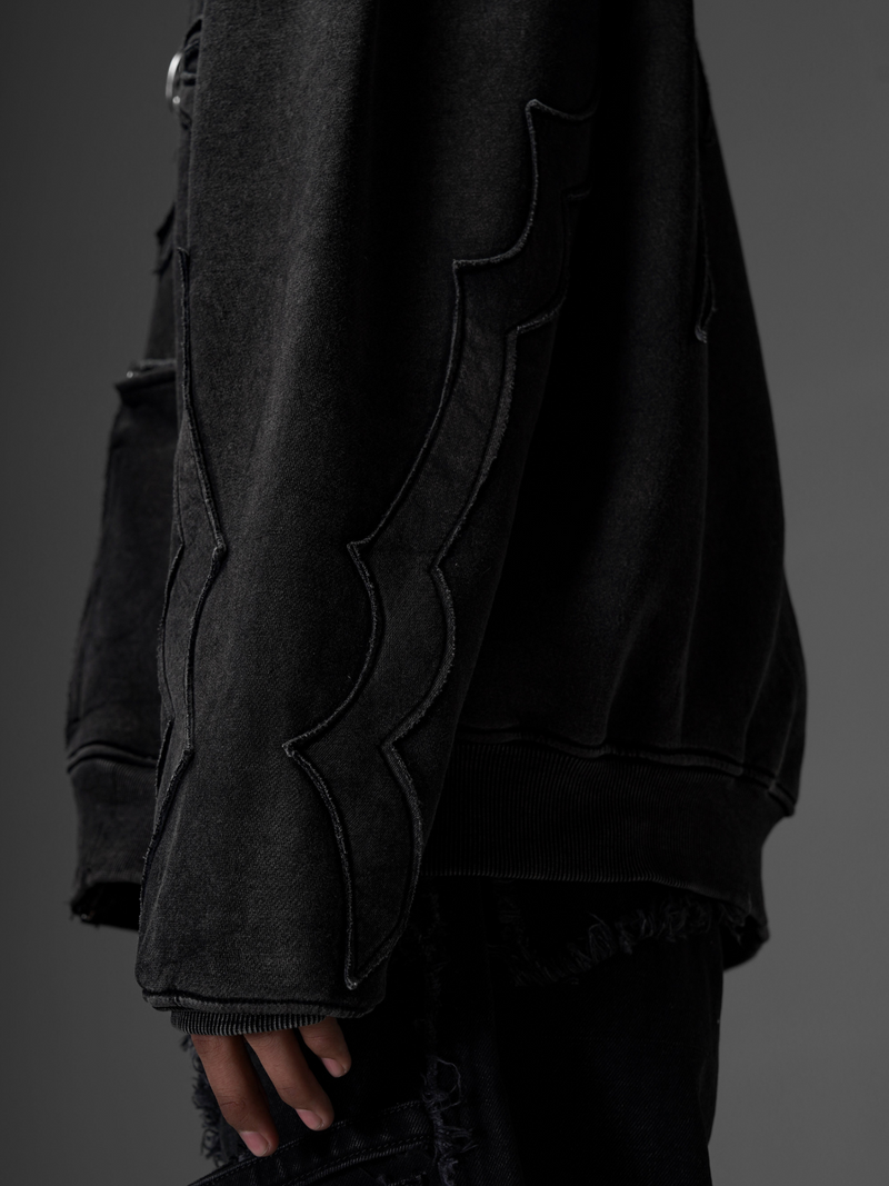 Black Verge Zip-up Hoodie