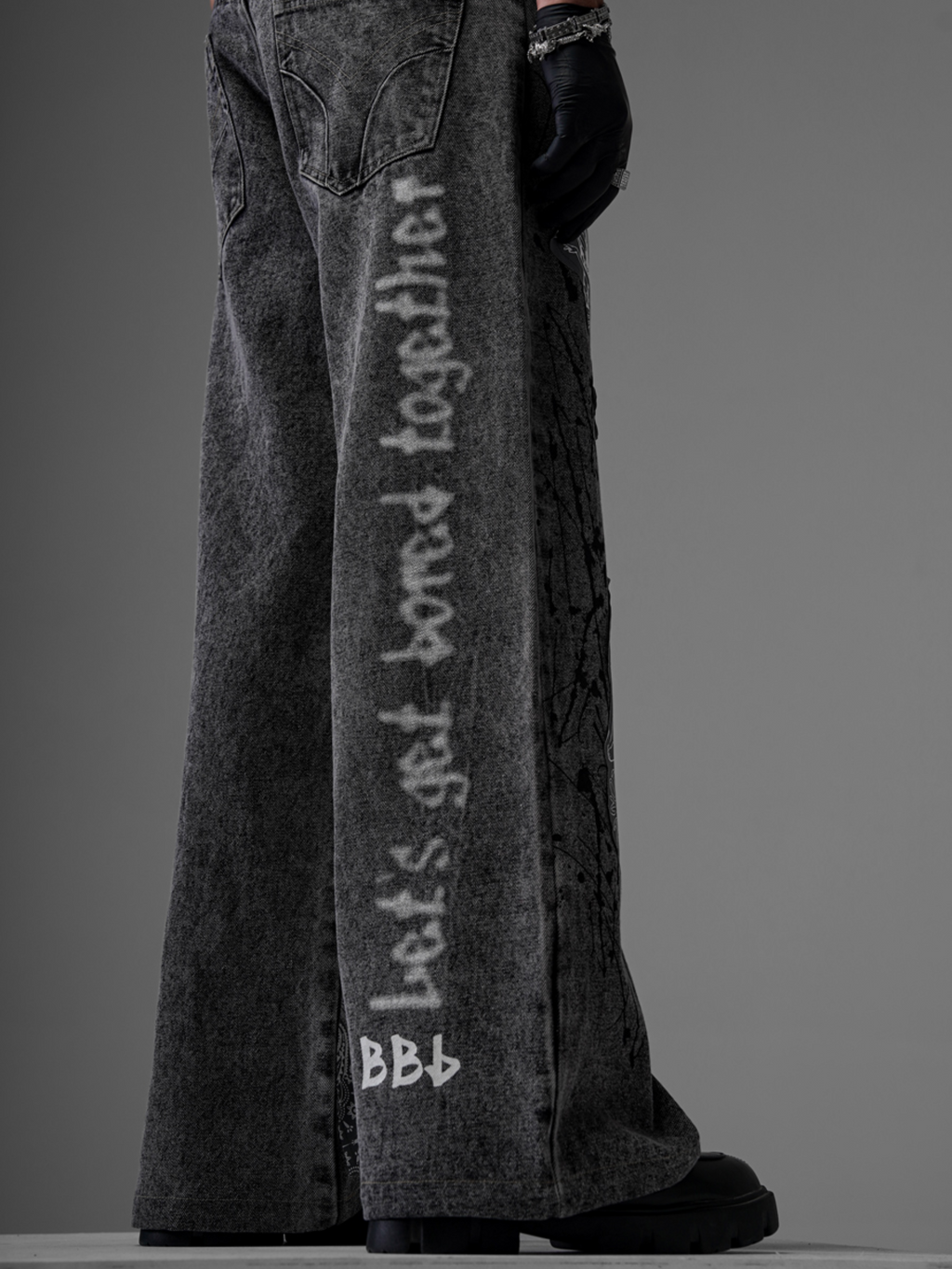 Rebel Graffiti Grey Denims
