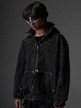 Black Verge Zip-up Hoodie