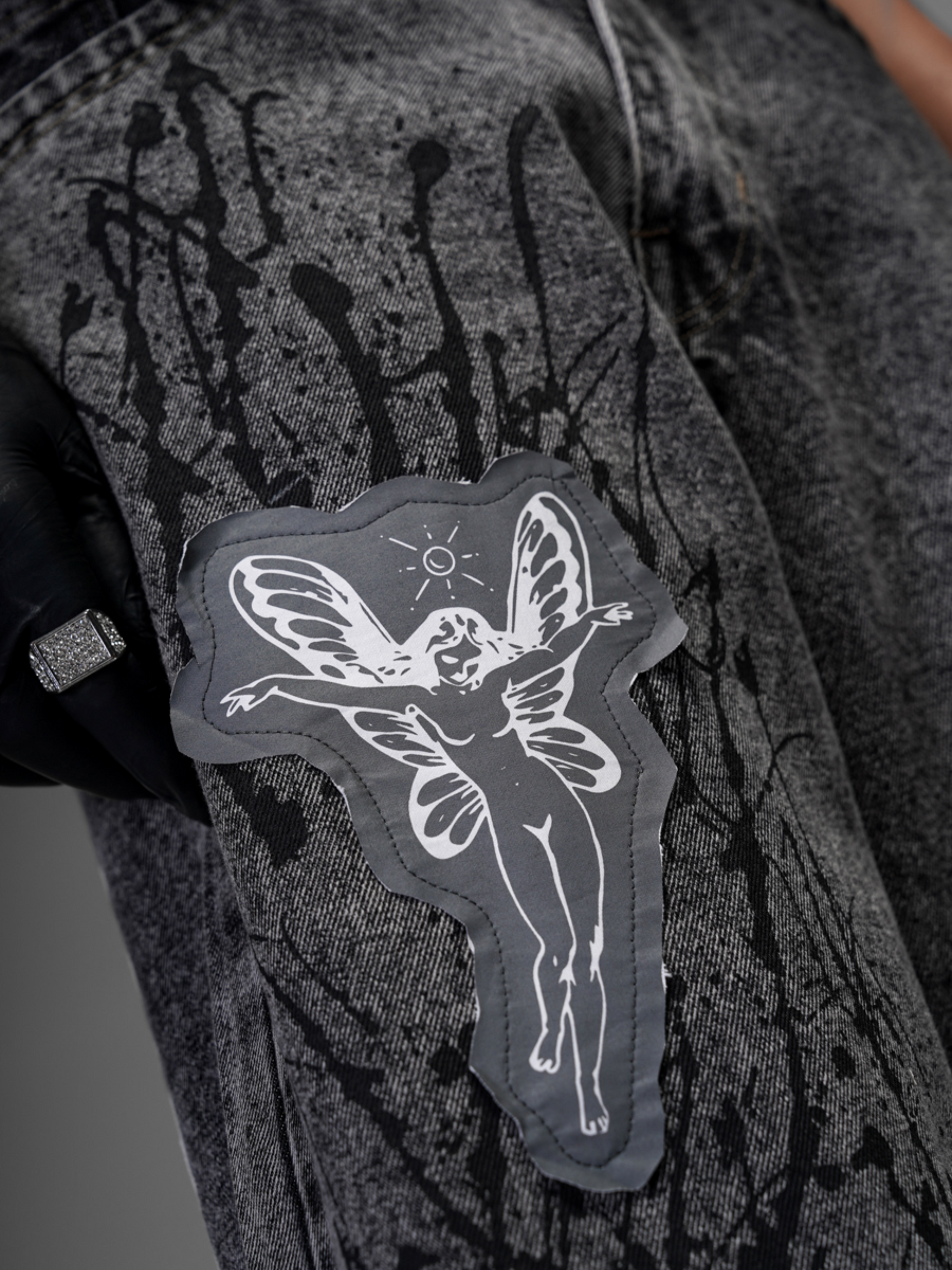 Rebel Graffiti Grey Denims