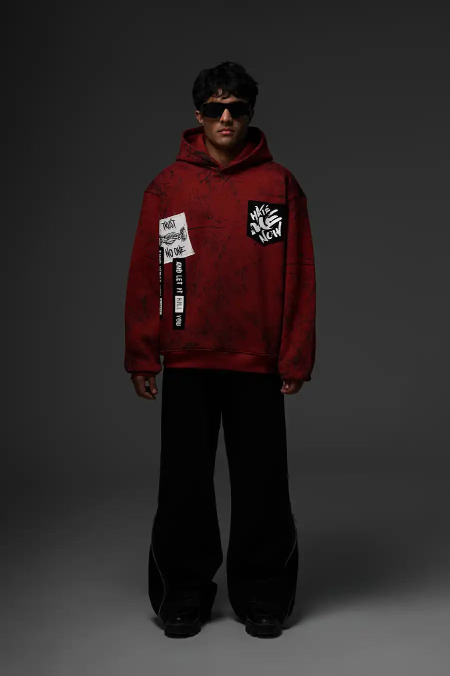 SHADOWS OF DECEIT BRICK RED HOODIE