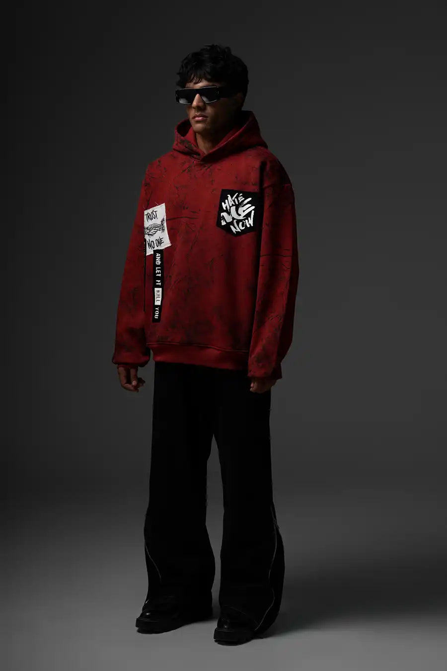 SHADOWS OF DECEIT BRICK RED HOODIE